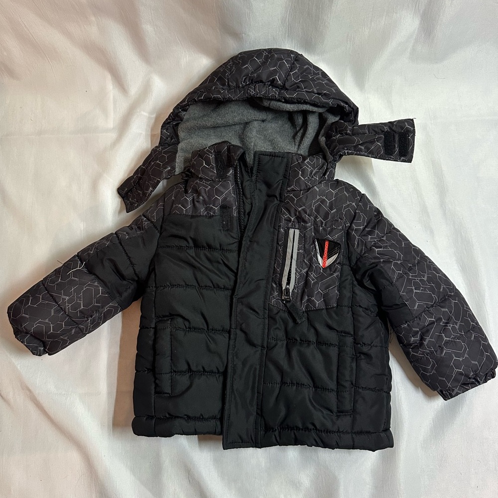 London Fog Black and Gray 24M Puffer Jacket